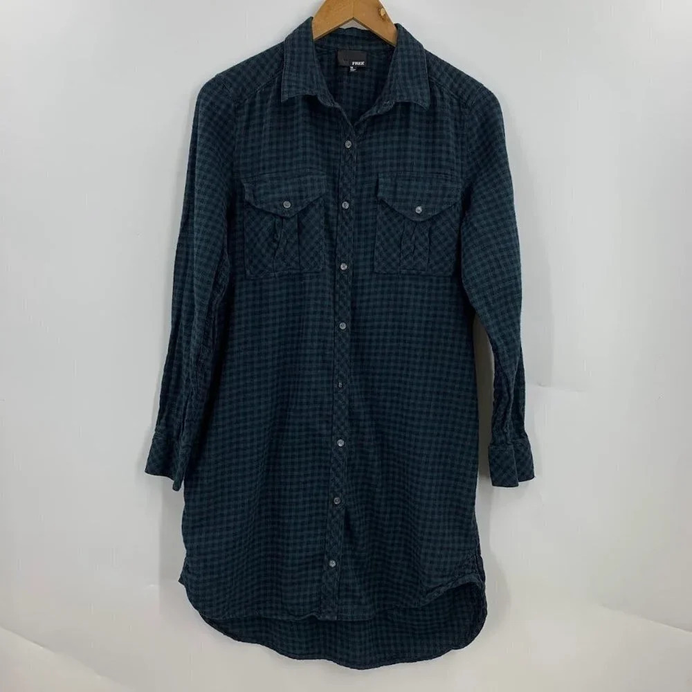 Wilfred‎ Free Women's Cotton Collared Button Up Flannel Dress Size M